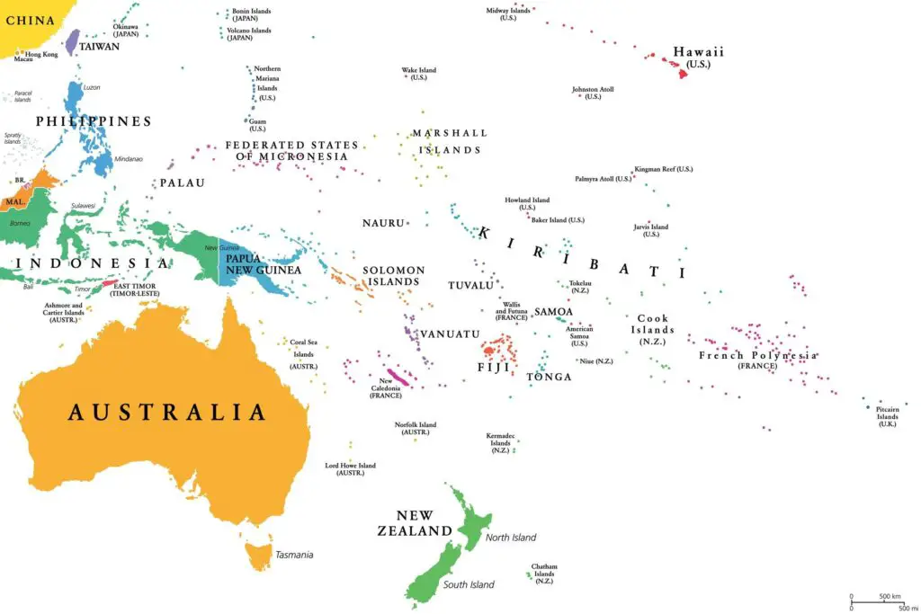 Map of Oceania