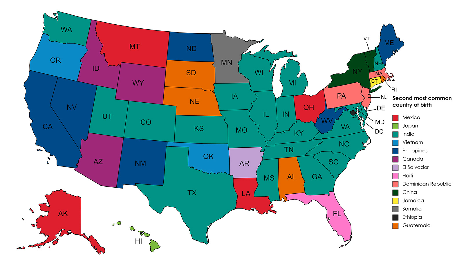 Mapping immigrant America - Vivid Maps