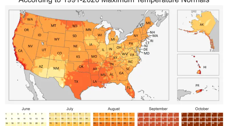 Warmest day in every U.S. State Mapped