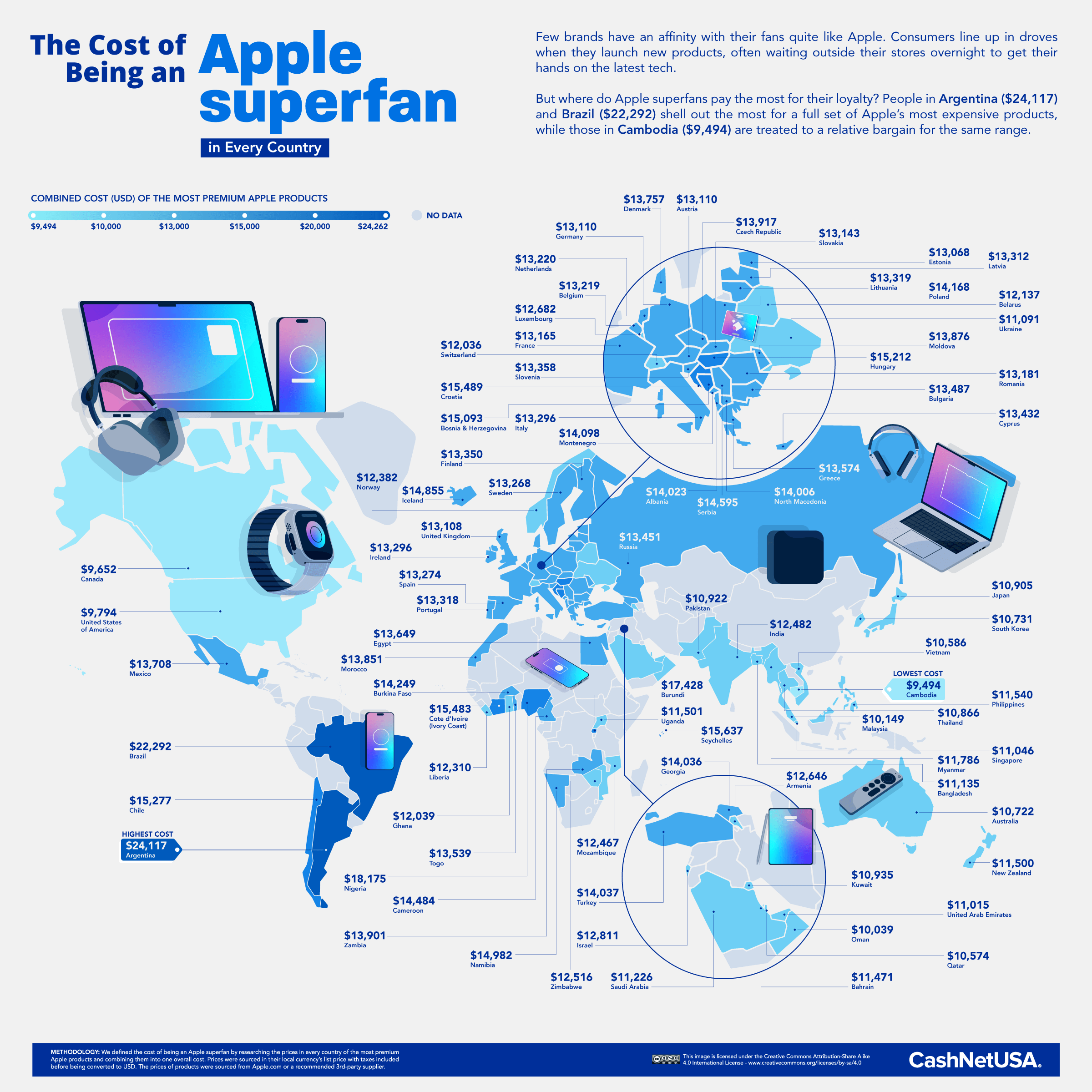 Where Is It the Most Expensive To Be an Apple Superfan