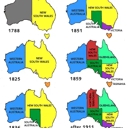 Map showing Australian territorial changes