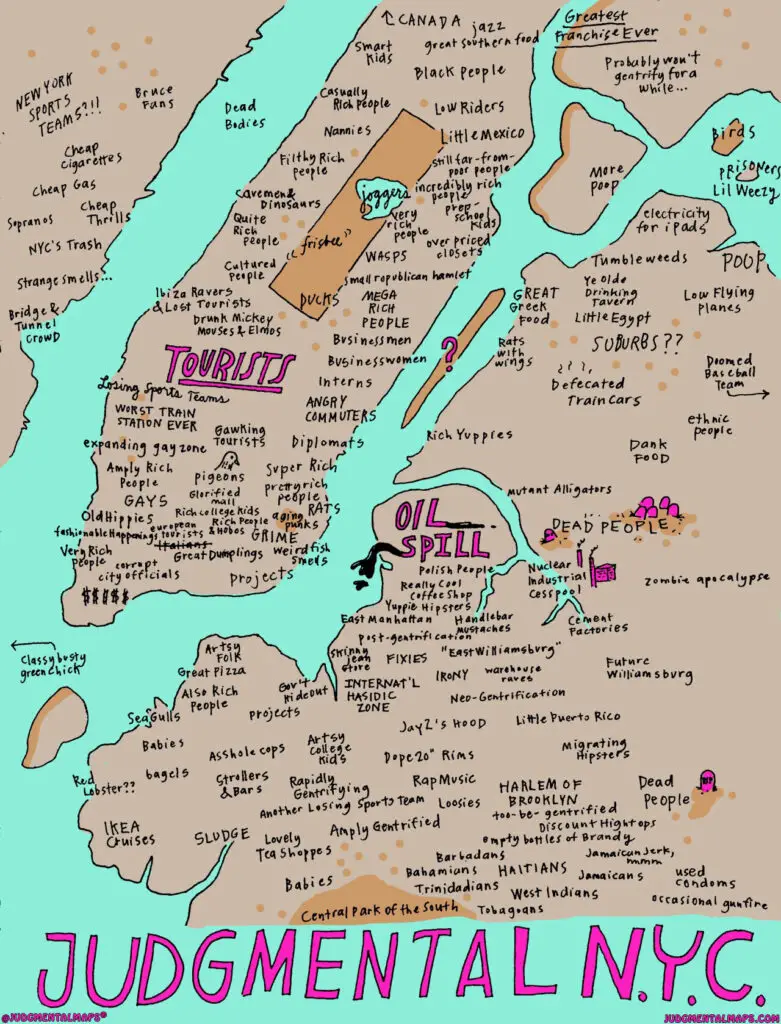 Stereotype map of New York City