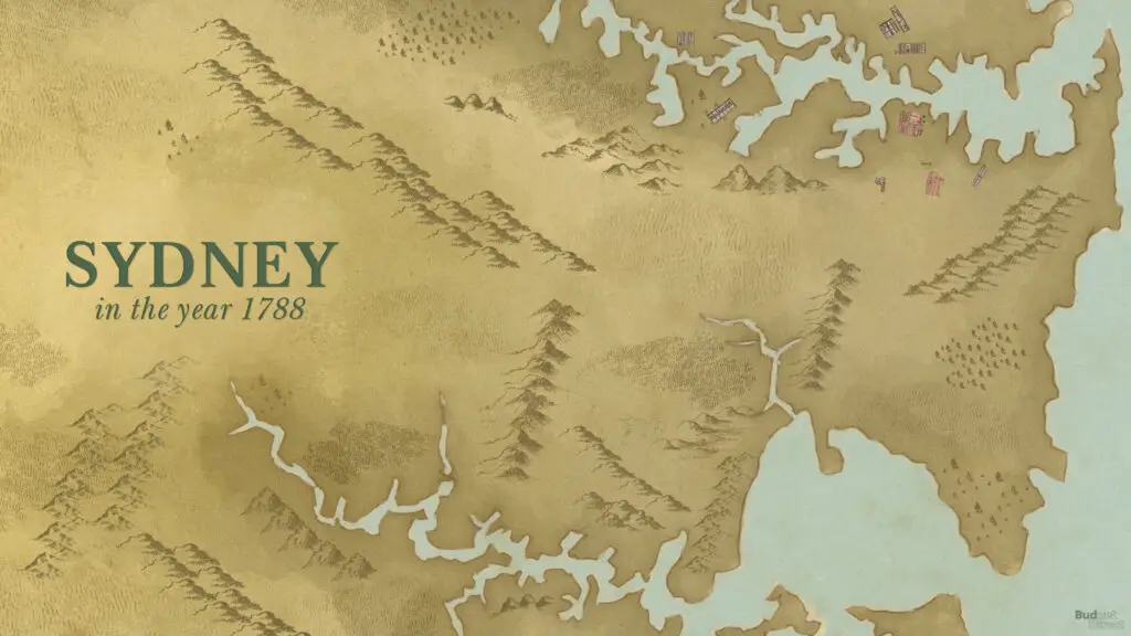 Map of Sydney Cove in 1788