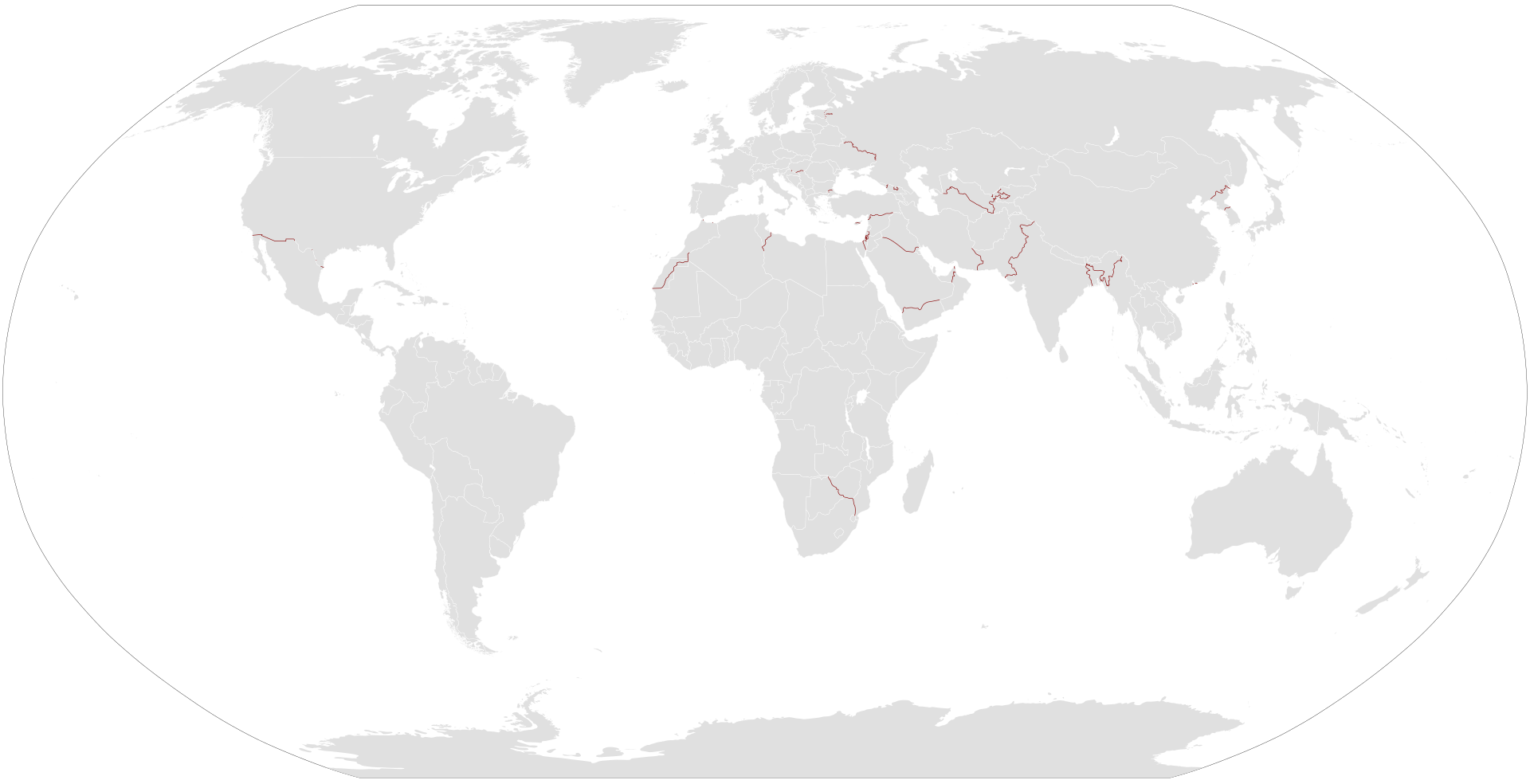 Fenced Borders in the World