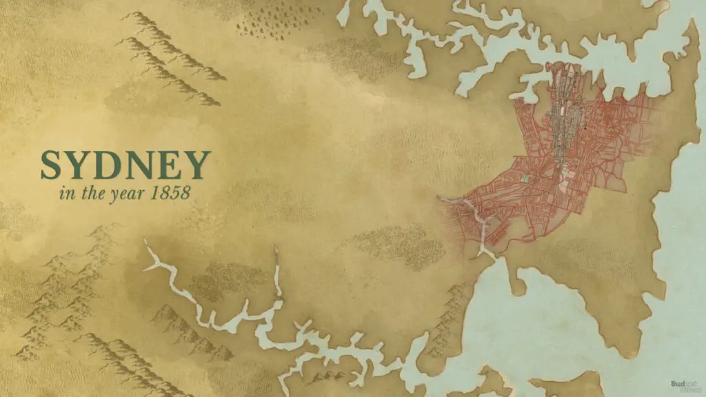 Map of Sydney in 1858