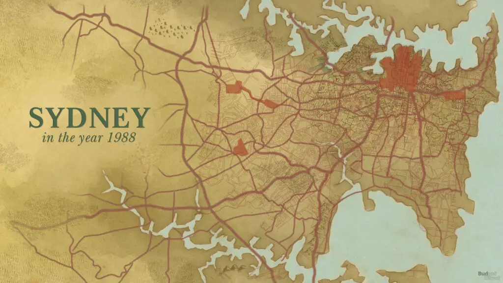 Map of Sydney in 1988