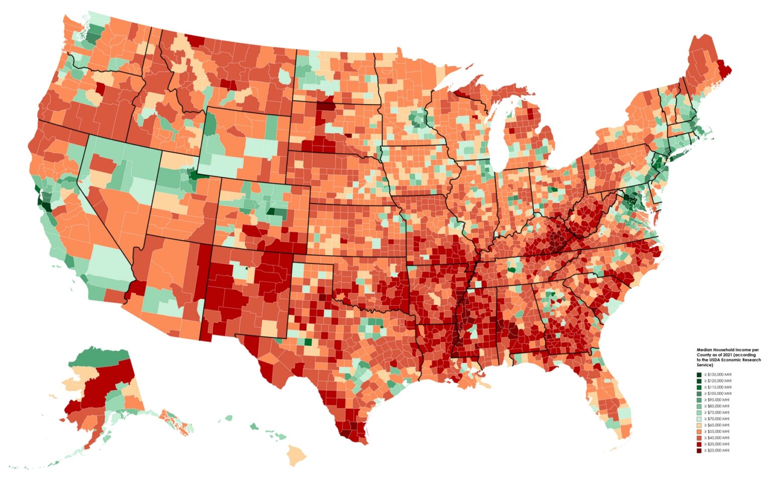 Household Income in the United States Mapped - Vivid Maps