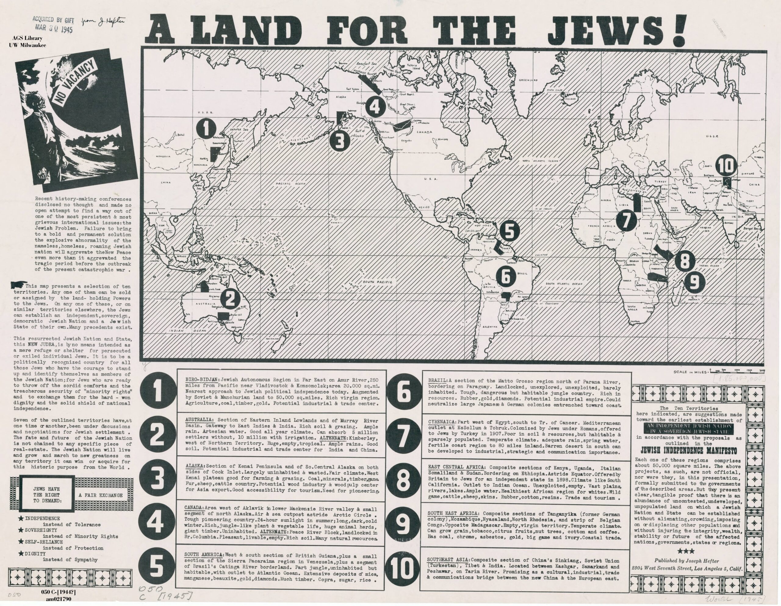 Proposals for a Jewish National State