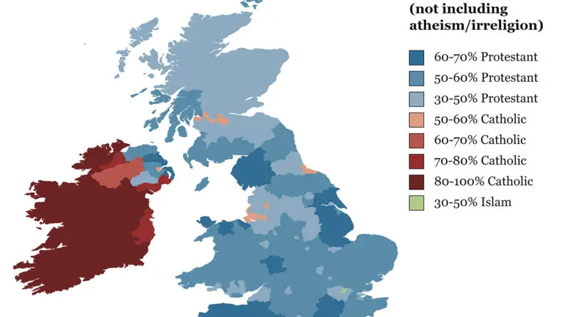 Map of Religion in the United Kingdom and Ireland