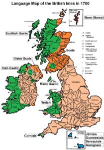 Languages of the British Isles in the 18th century - Vivid Maps