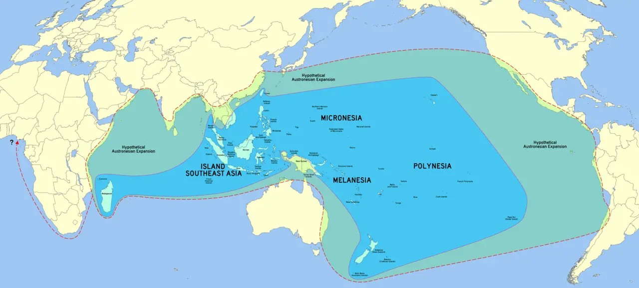 The Extent of the Austronesian Language Family - Vivid Maps