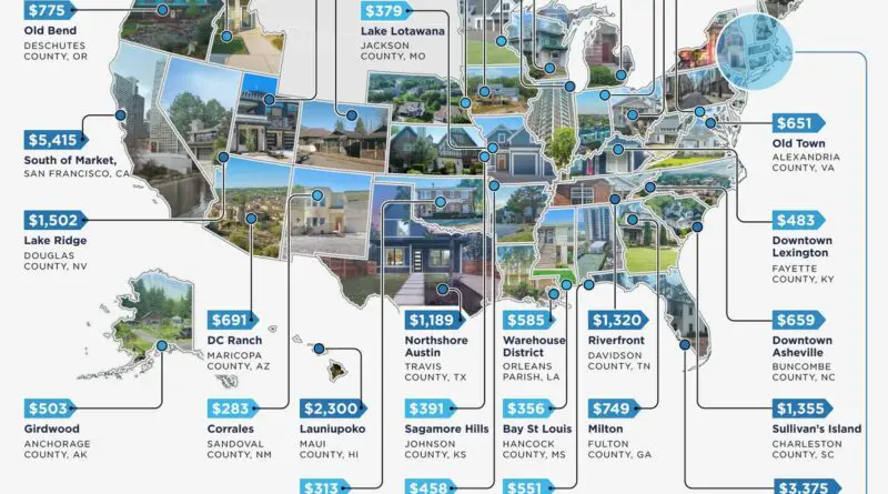 The Most Expensive Neighborhood Per Square Foot in Every U.S. State