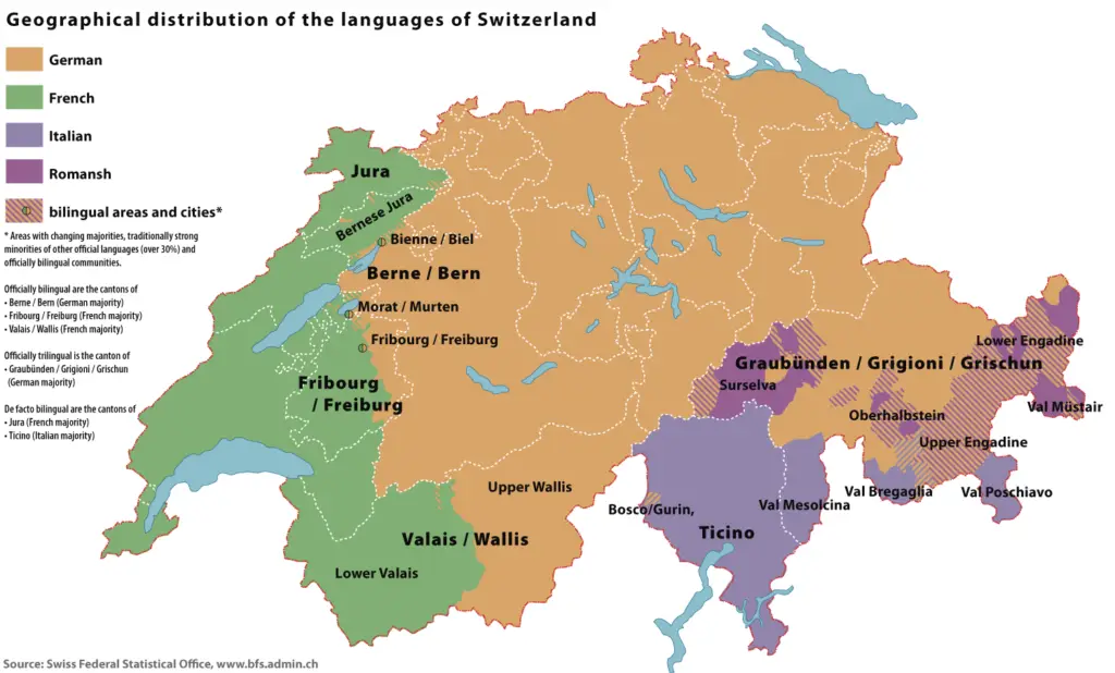 Switzerland languages mapped