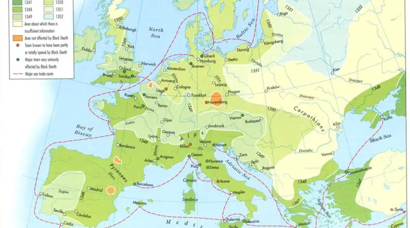 The spread of the Black Death in Europe Mapped