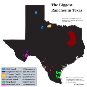 Complicated Ranch Map World's Largest Ranches - Vivid Maps