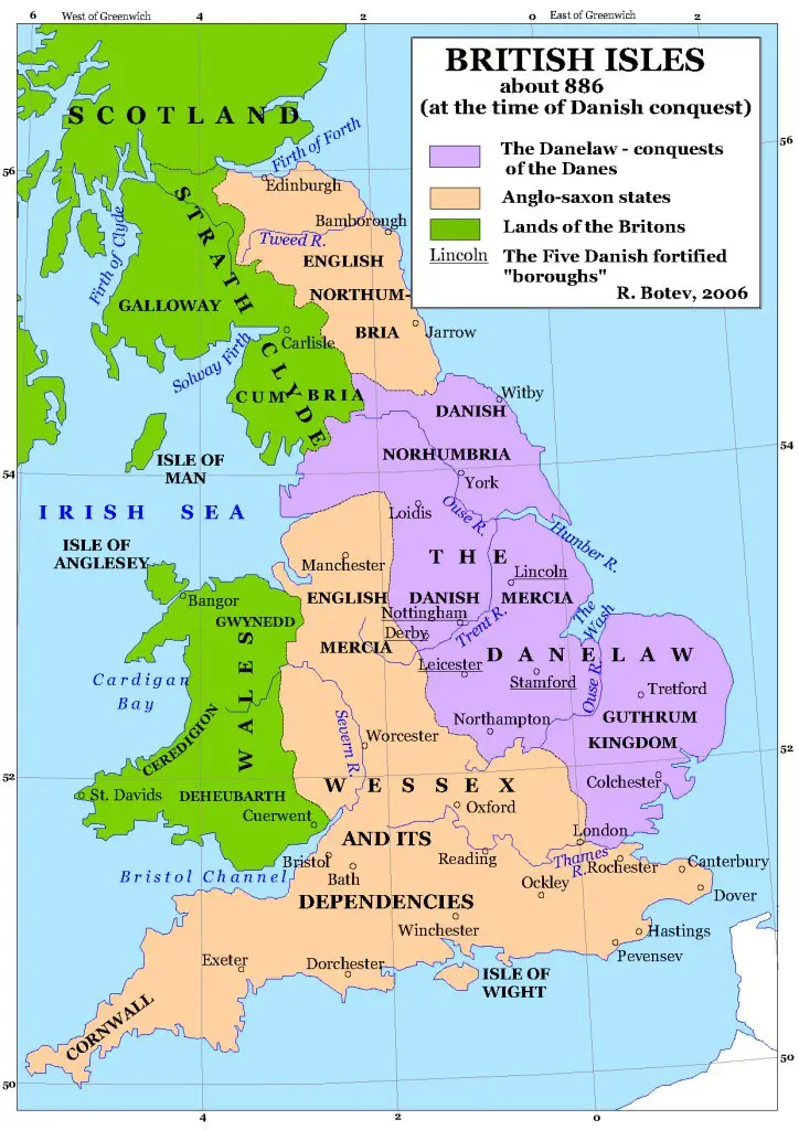 British Isles at the Time of Danish Conquest Mapped