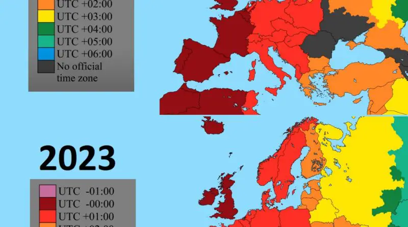 Time zones in Europe 100 years ago mapped