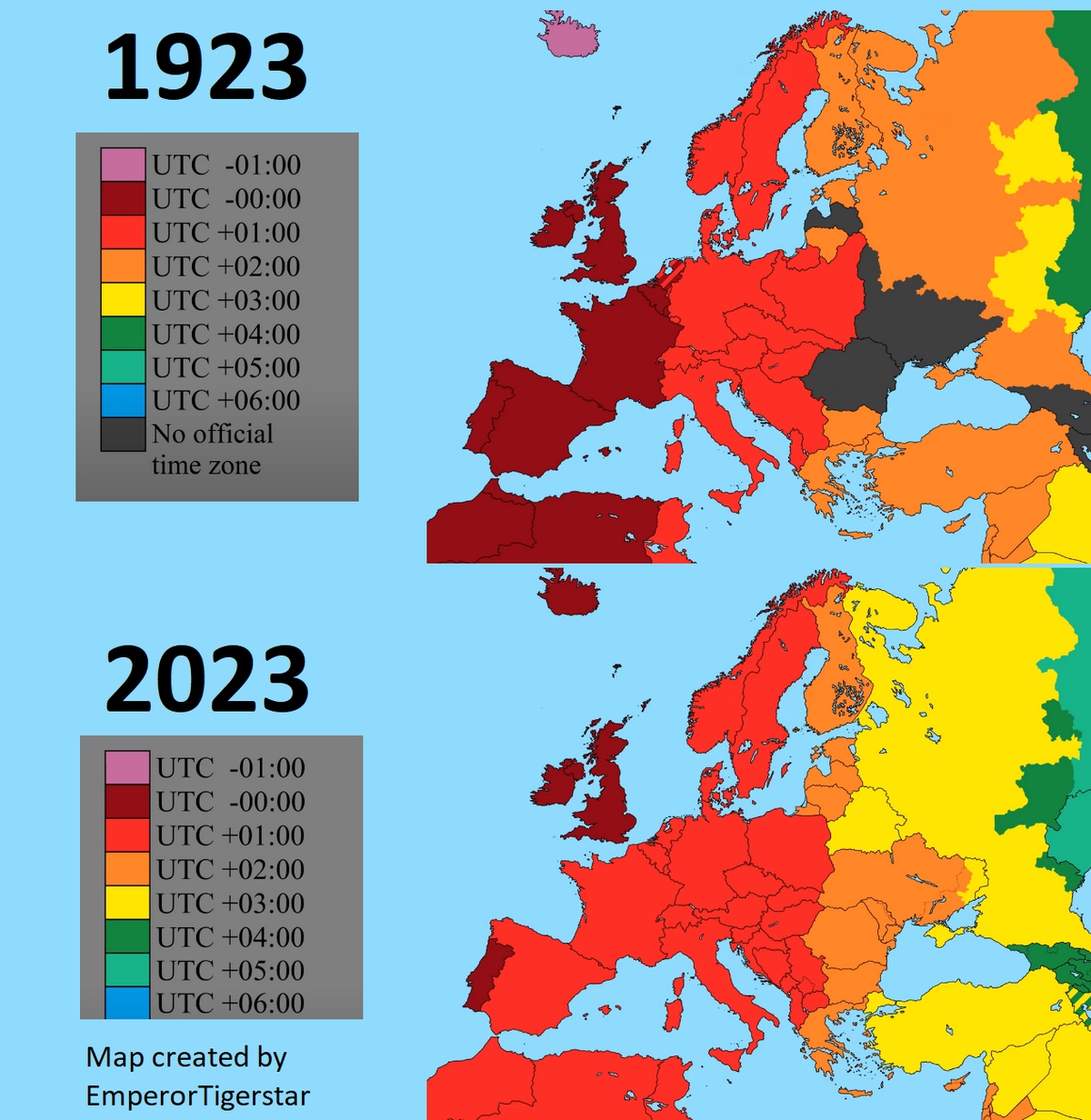 Map Of Europe With Time Zones - Leann Myrilla