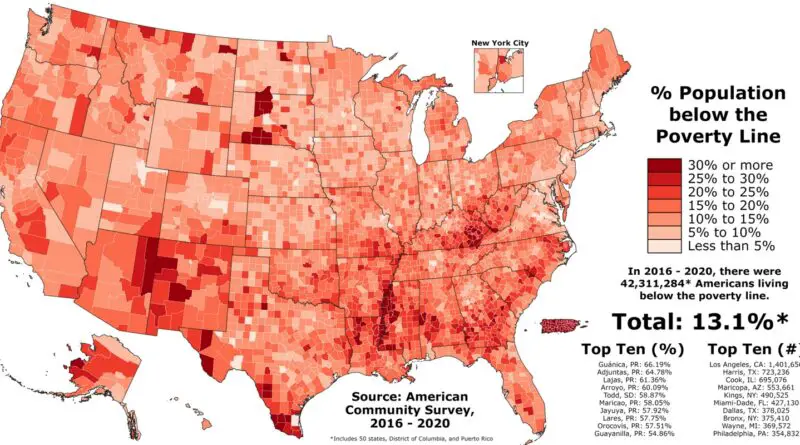 Poverty in the United States mapped