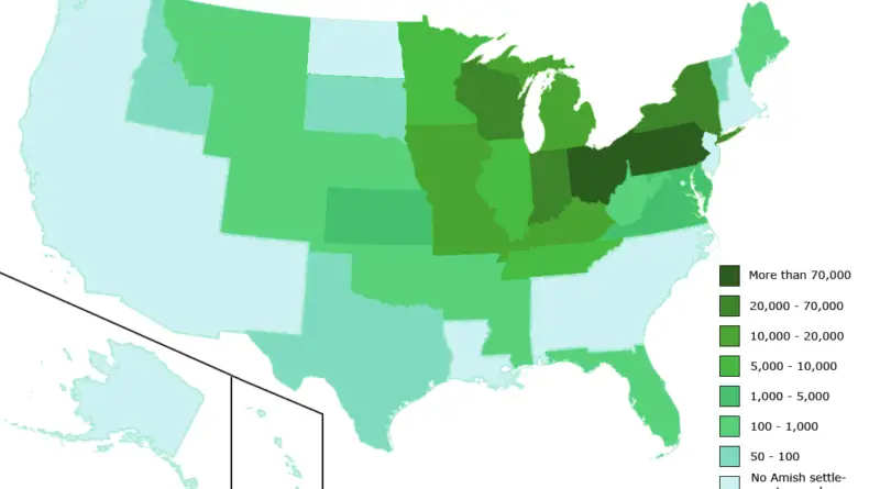 Amish population in the United States Mapped