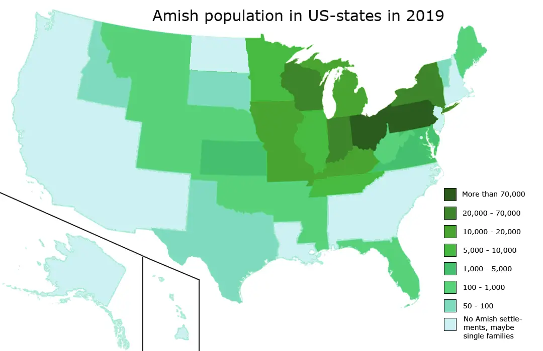 Amish population in the United States Mapped