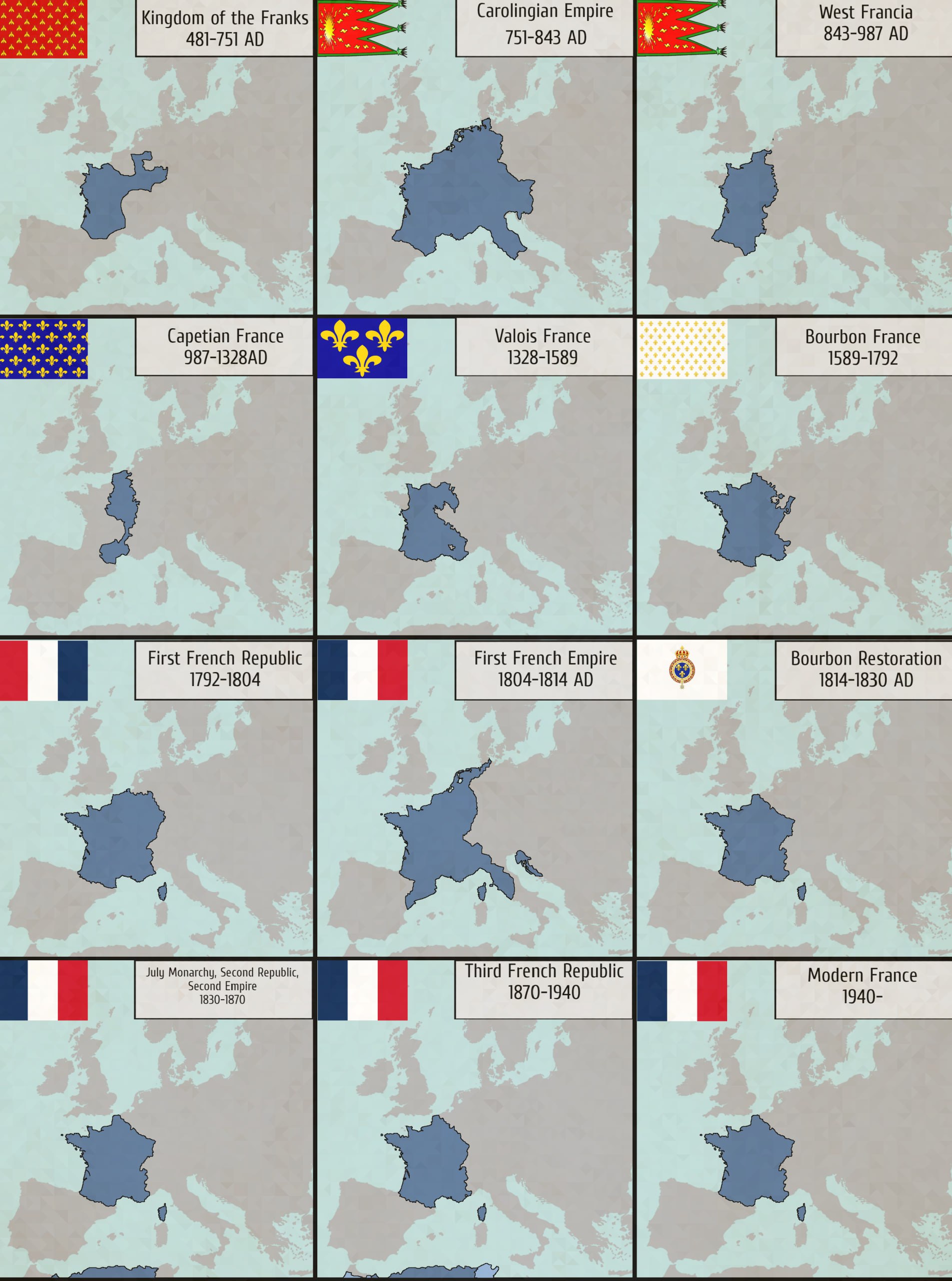 Evolution of France's Borders Mapped - Vivid Maps