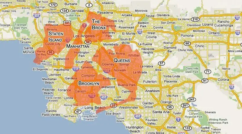 New York City vs. Los Angeles Mapped