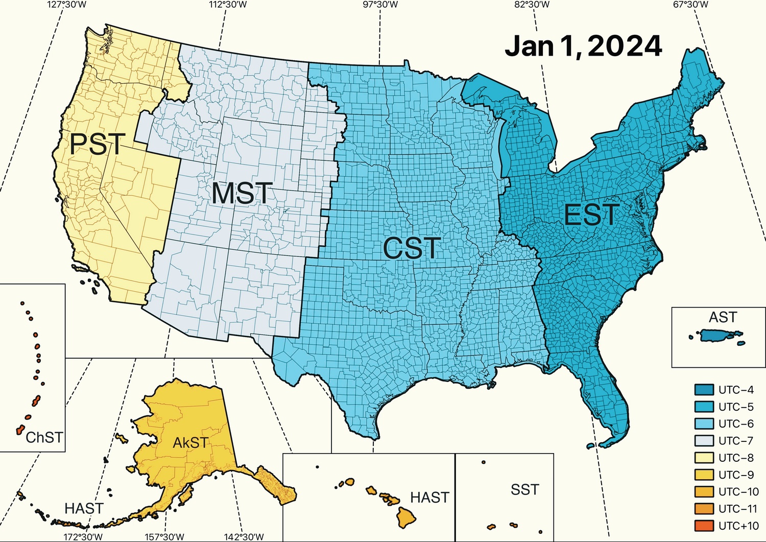 Evolution of United States Standard Time Zone Boundaries Vivid Maps