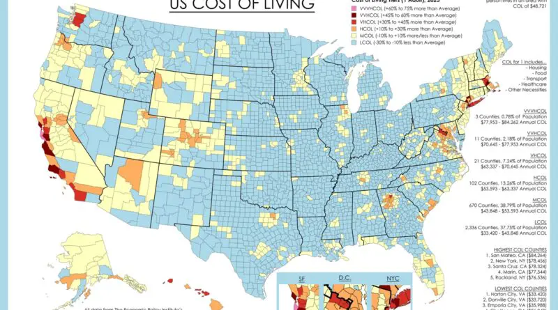 Cost of living in the United States mapped