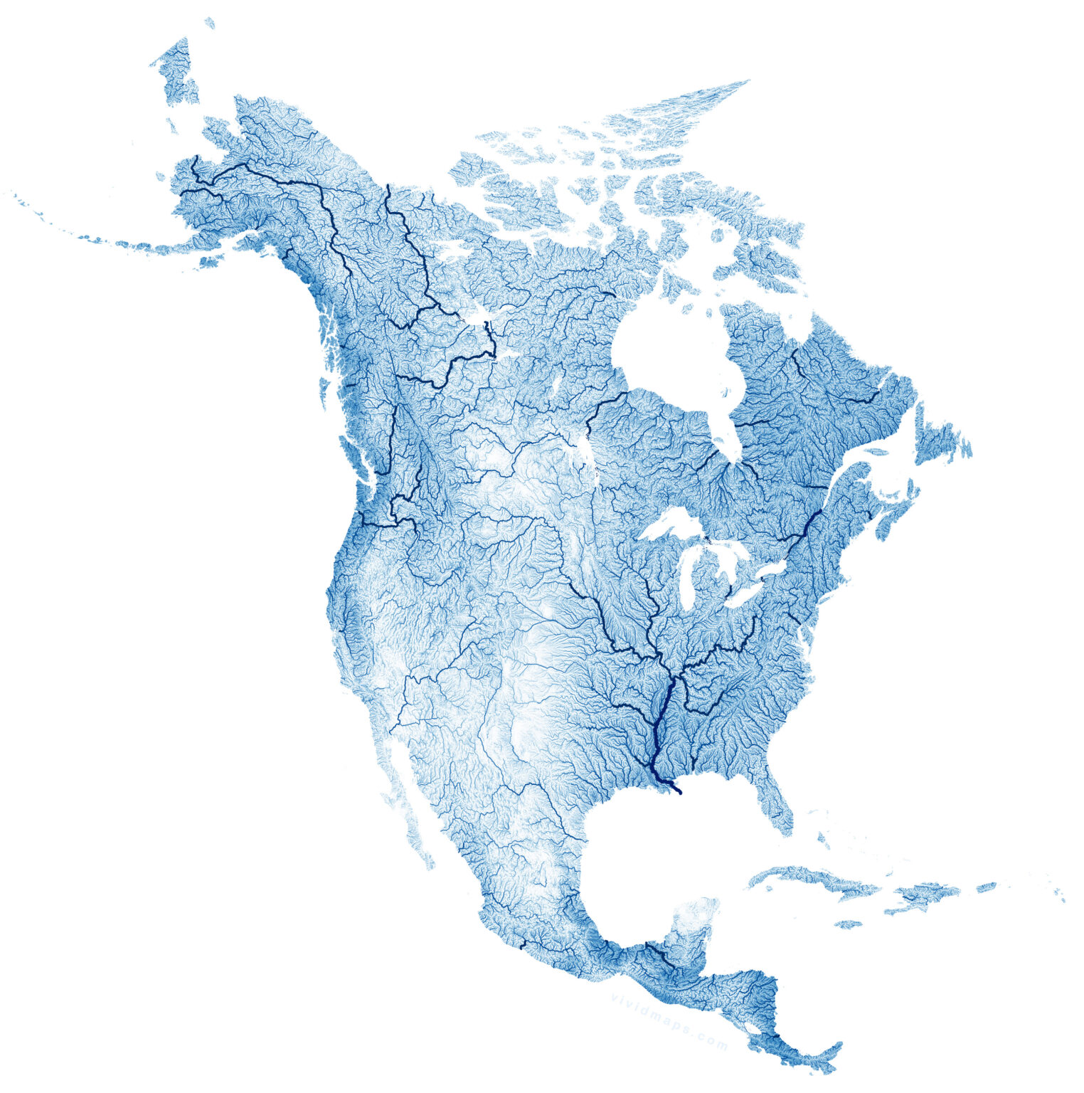Exploring The Rivers And Basins Of North America Vivid Maps North America Rivers 1524x1536 