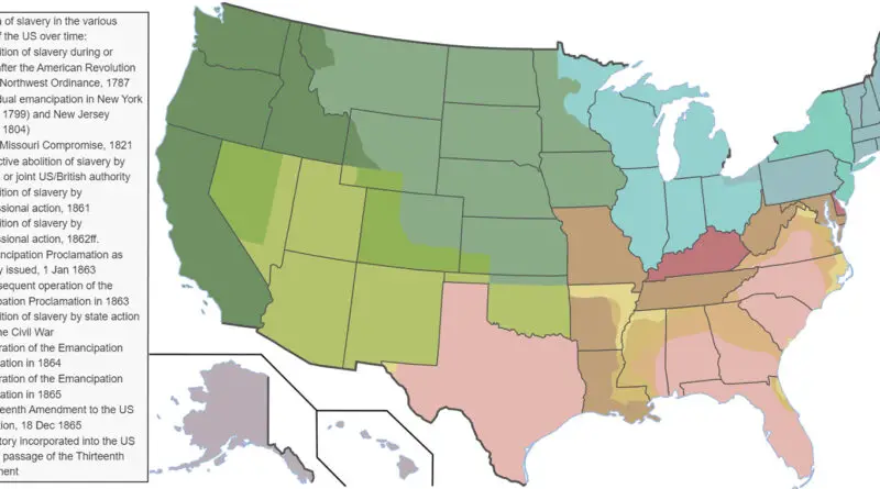 Abolition of slavery in the United States mapped