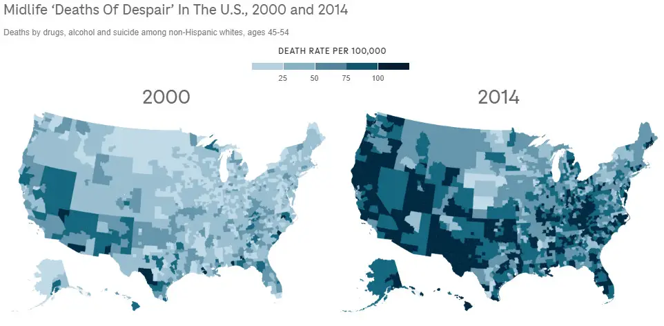 Midlife deaths of despair mapped