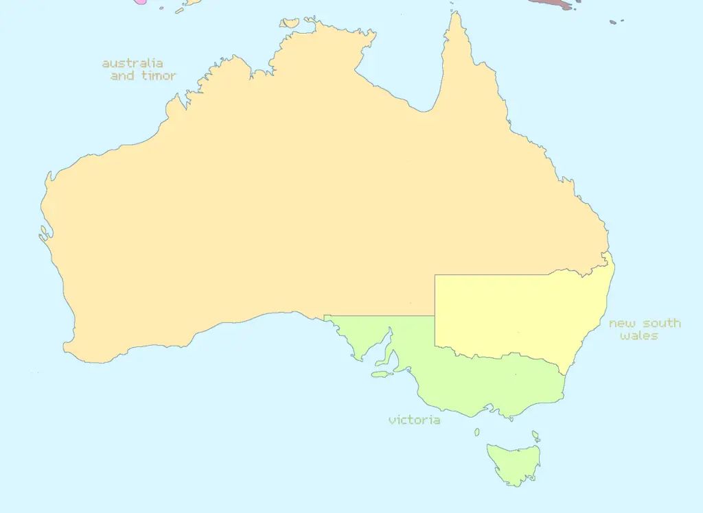 World Map Divided into 804 Zones of 10 Million People Each (Australia)