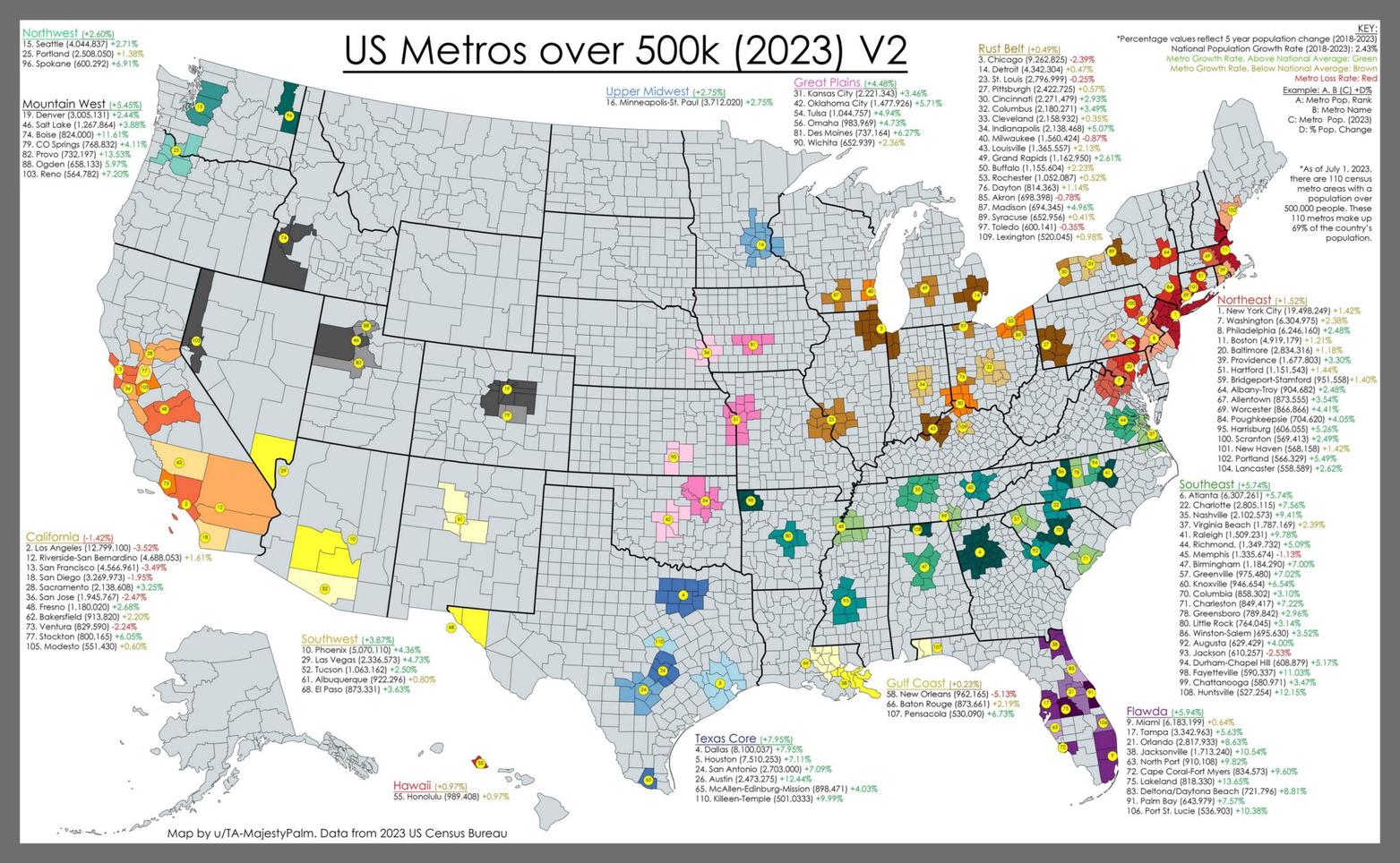 Map of US Metro Areas