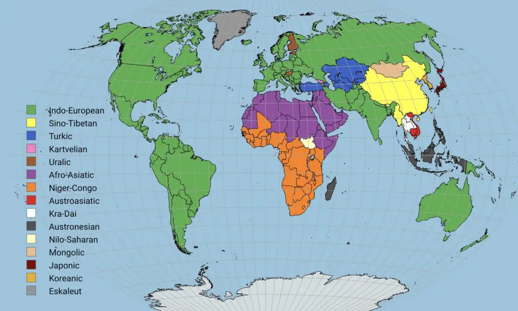 World map of Language Families