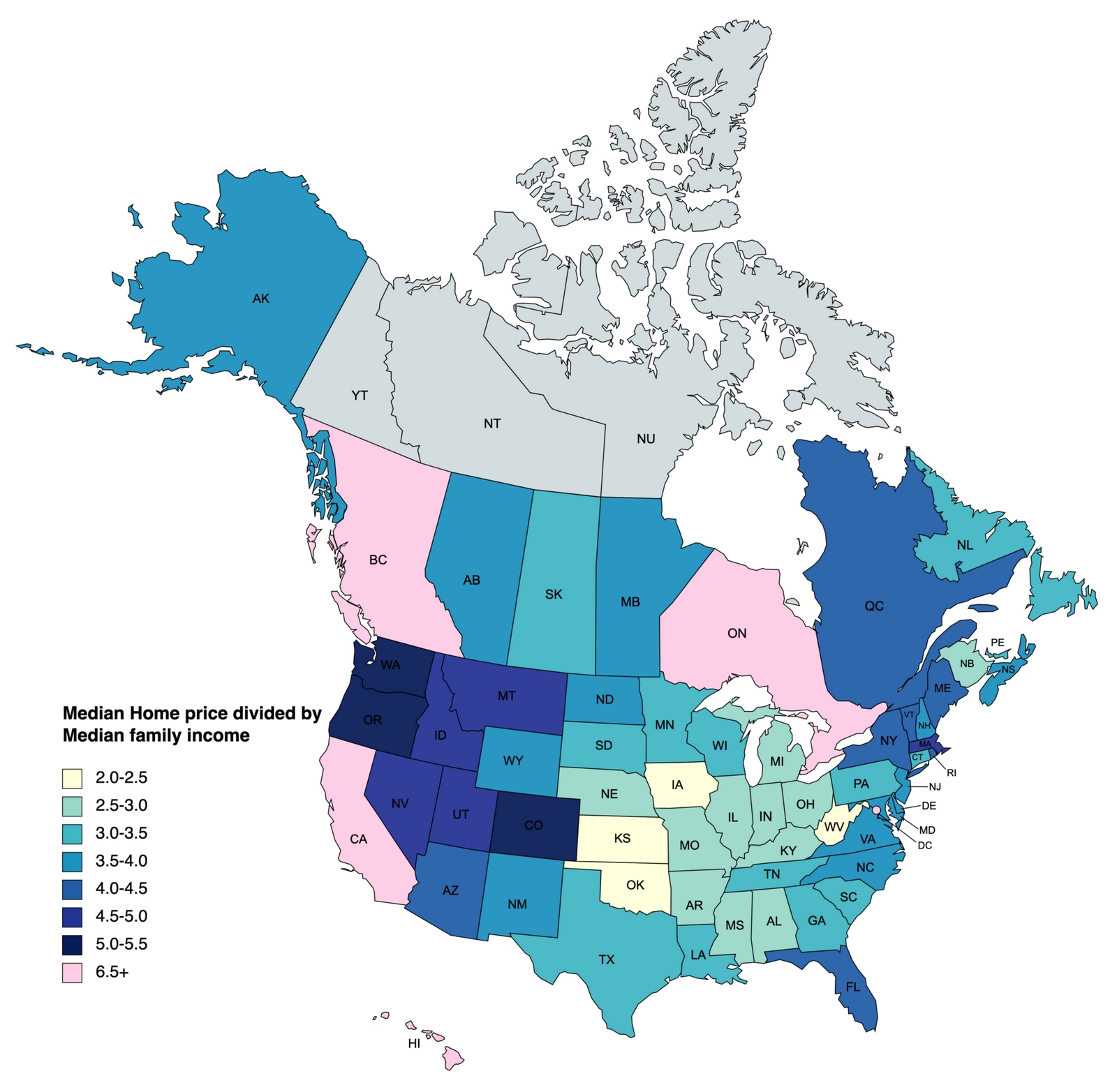 How Many Years You Need to Work to Buy a Home in North America - Vivid Maps