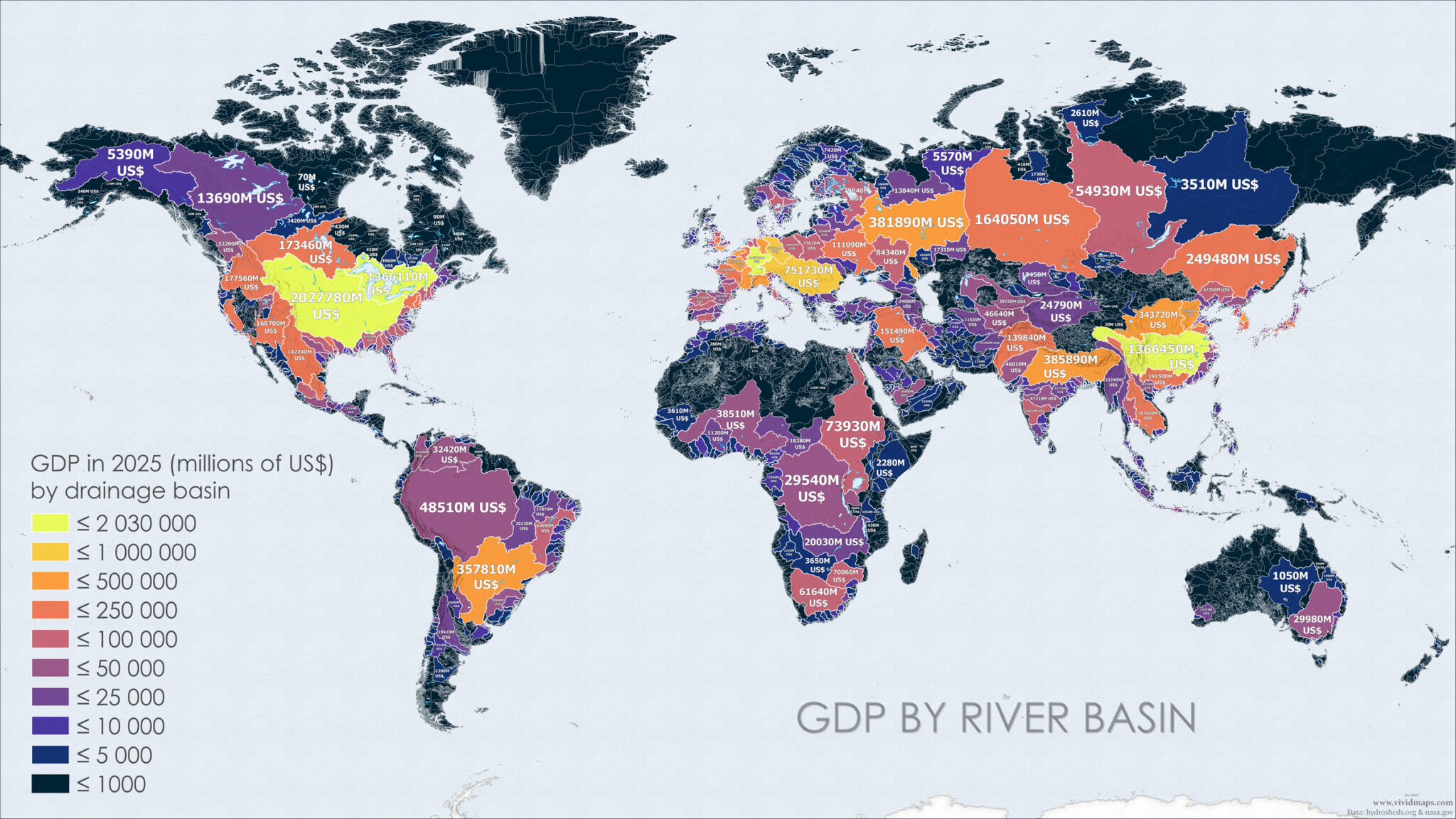 River Basins as Countries: A New World Map - Vivid Maps