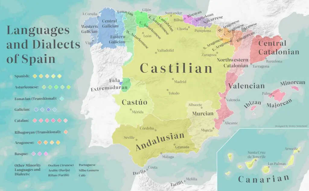 Diverse Linguistic Landscape Of Spain Mapped Vivid Maps   Languages And Dialects Of Spain 1024x635 