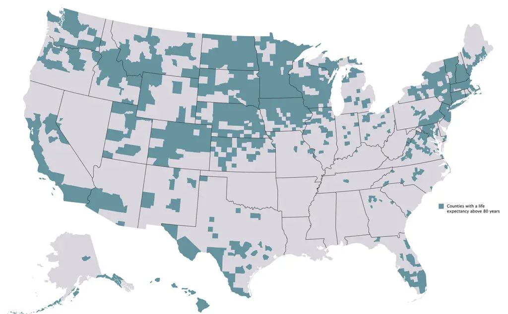 Life Expectancy in the United States: A Geographic Perspective - Vivid Maps