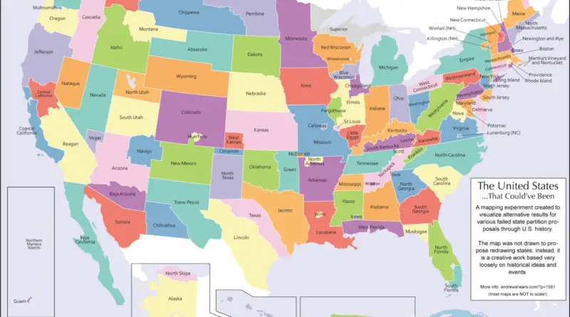 The map of the United States that could have been