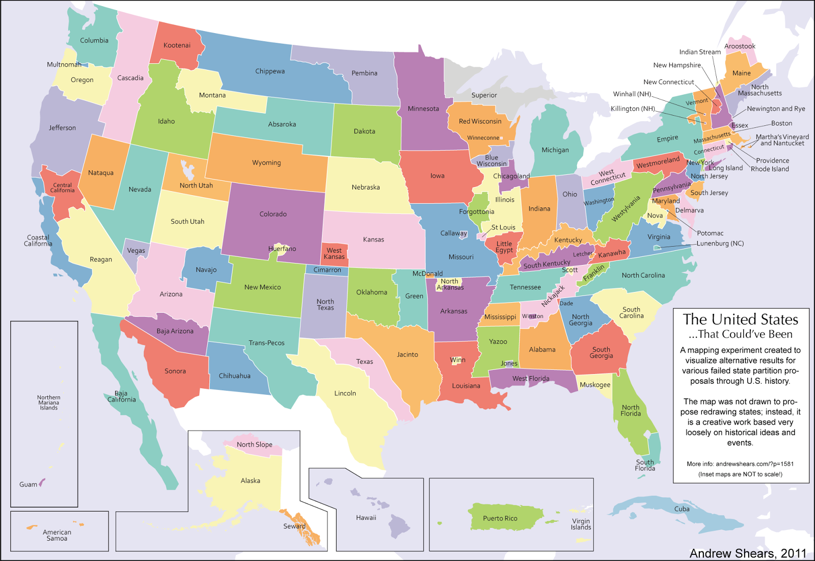 The map of the United States that could have been