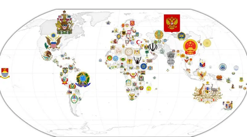 World map of coat of arms