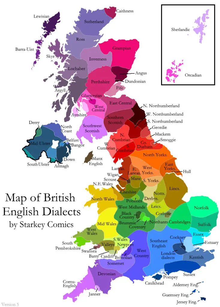 British dialects mapped