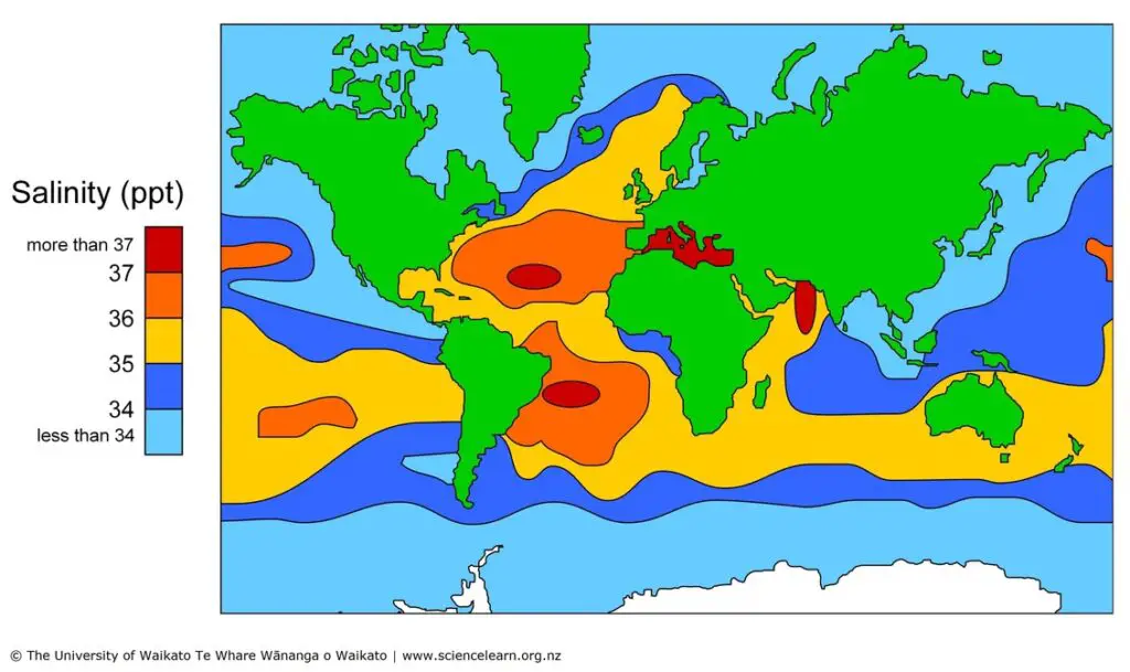 Ocean salinity mapped