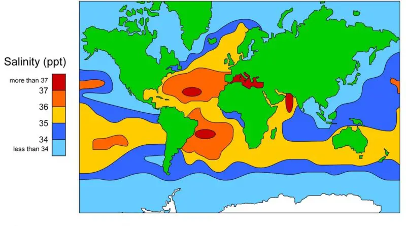 Ocean salinity mapped