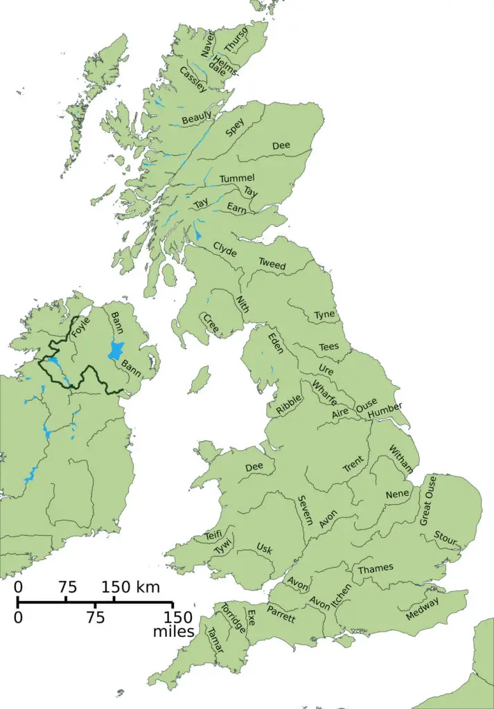 United Kingdom rivers mapped