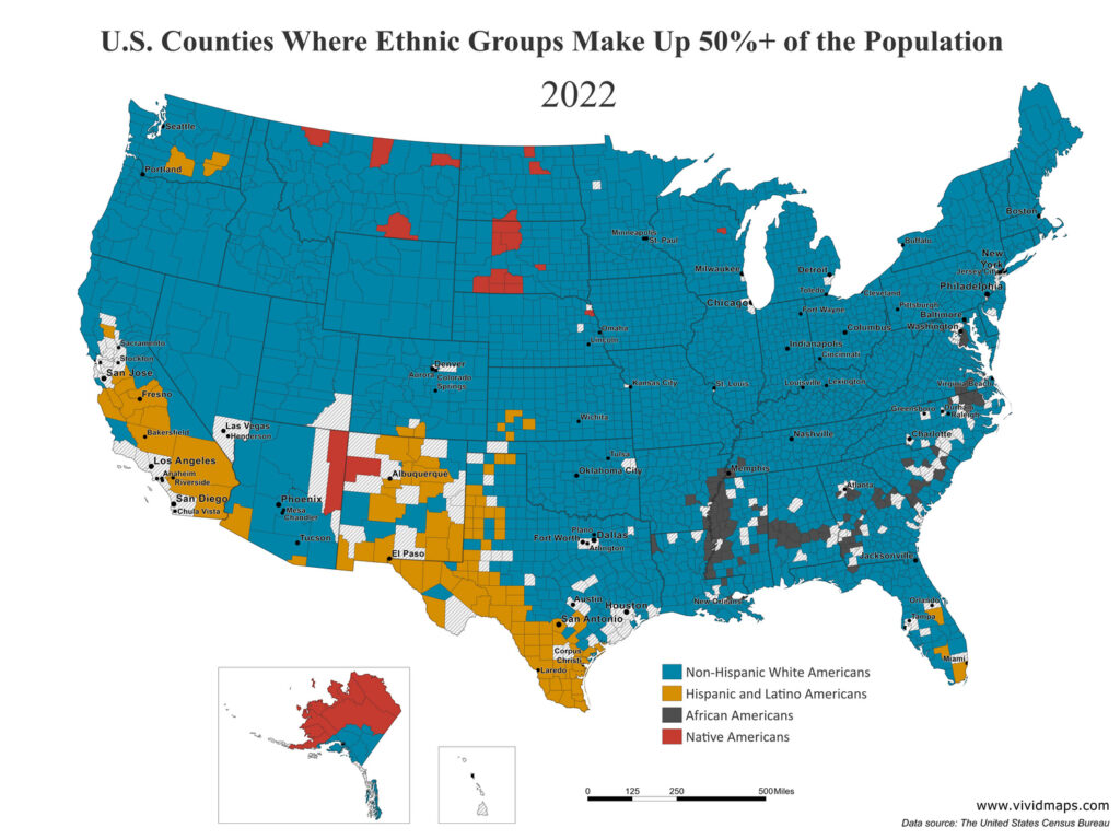 American ethnic groups in 2022 mapped