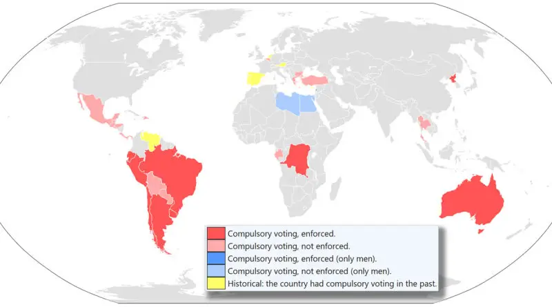 World map: Compulsory voting