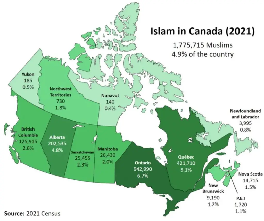 Islam in Canada mapped