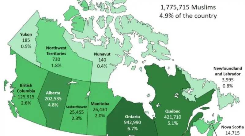 Islam in Canada mapped